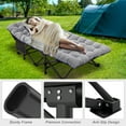 thumbnail image 3 of MOPHOTO Folding Camping Cot with Mattress, Outdoor Folding Bed with Black 4D Pad & Carrying Bag, Portable Heavy Duty Sleeping Cots, 3 of 8