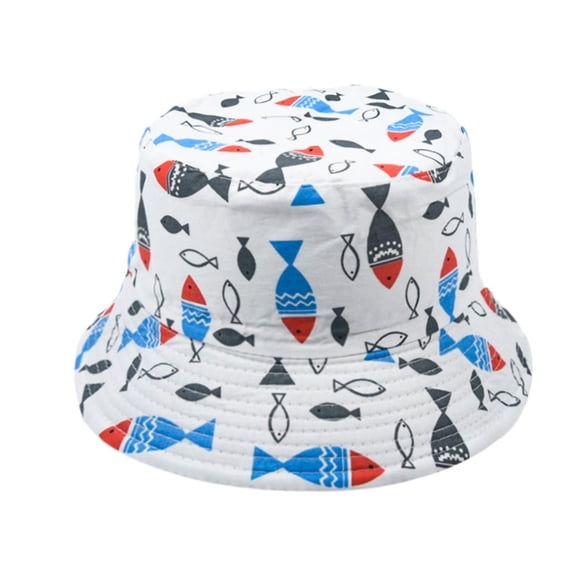 Fridja Toddler Kids Summer Fisherman's Hat Cartoon Fruit Pattern Outdoor Children UV-proof Sun Beach Cap