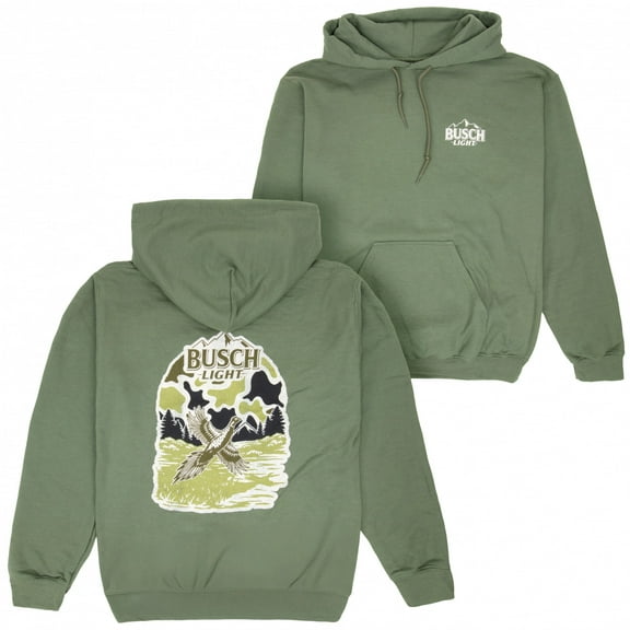 Busch Light Pheasant Hunting Camo Front and Back Sweatshirt Hoodie-Medium