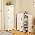 thumbnail image 2 of Zapatero sencillo para sala de estar, mueble plegable a prueba de polvo, almacenamiento de zapatos de múltiples capas, transparente, 2 of 4