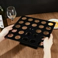 thumbnail image 3 of 1 set Acrylic Wine Glass Holders Square Black 300x300x110mm Inner Diameter: 40mm, 3 of 9