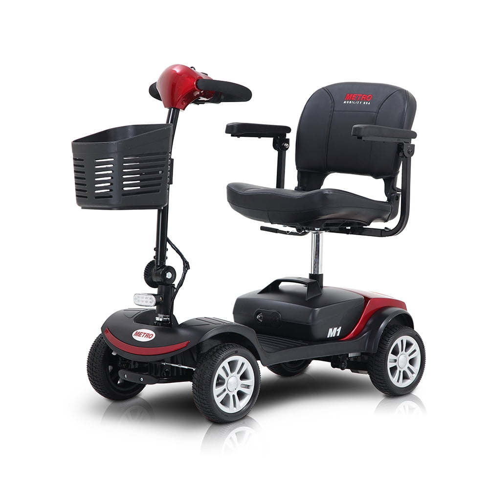 4 Wheel Mobility Scooter, Compact Duty for Elderly Adults, Folding Electric Wheelchair Device, Mobility Scooter w/ Anti-tip Wheels, 265 lbs Weight, NO Light, Blue, R6140 - Walmart.com