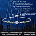 thumbnail image 2 of Gem Stone King 925 Silver and 10K Yellow Gold White Moissanite and Green Peridot and White Lab Grown Diamond Bracelet for Women | 2.39 Cttw | Gemstone | Cushion 6MM | Fully Adjustable 9 inch, 2 of 5