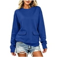 thumbnail image 3 of Loopsun Womens Long Sleeve Fall Tops Fashion Solid Zip Front Crew Neck Casual Sports Style Shirts, 3 of 5