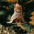 thumbnail image 7 of CoreLiving Christmas Ornaments Cat - Orange Cat Ornament for Tree, 2D Fat Acrylic Cat Gift, Cat Xmas Ornaments, Christmas Home Party Decoration, 7 of 7
