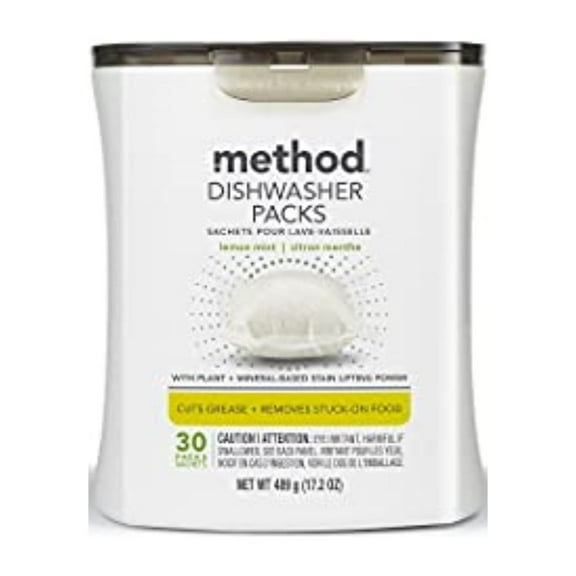 Method 329101 Dishwasher Detergent Lemon Mint Scent Pods 17.2 oz