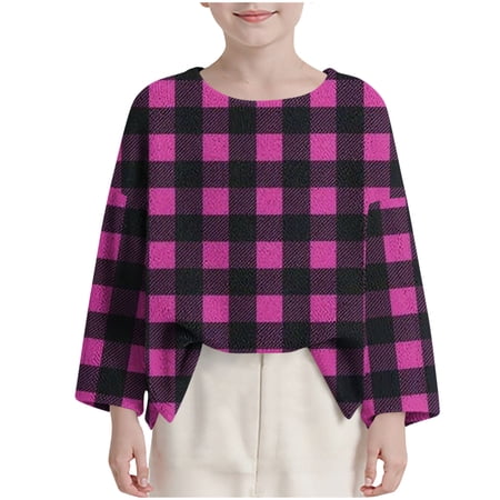 Hinvhai Girls Oversized Tops Pullovers Trendy Boat Neck Shirt Long Sleeve Sweater Spring Fall Outfit Purple 130(130)