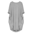 thumbnail image 2 of Lisingtool Plus Size Dress Women's Pocket Loose Dress Ladies Round Neck Casual Knee Length Dress Womens Dresses Grey, 2 of 5