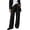 Black, variant on Wide Leg Pants for Women Elastic Waist Drawstring Palazzo Trousers Casual Ribbed Textured Loose Pants with Pockets, 2XL
