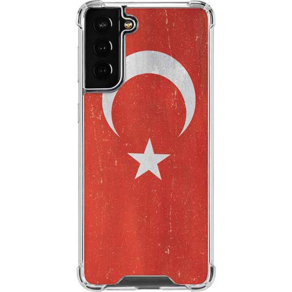 Skinit Countries of the World Turkish Flag Distressed Galaxy S22 Plus Clear Case