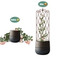 thumbnail image 3 of Amagabeli 2 Pack Garden Trellis 47” x 16” Rustproof Iron Plant Trellis Vegetables Patio Metal Lattices Grid Panels for Ivy Cucumbers Support for Climbing Vines and Flowers Stands Vegetables Brown, 3 of 7