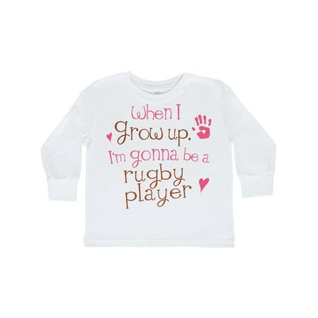

Inktastic Rugby Player Future Gift Toddler Toddler Girl Long Sleeve T-Shirt