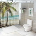 thumbnail image 7 of Creowell Palm Trees Beach Scene Pretty Shower Curtain Set 100% Polyester Washable Bathroom Decor with Hooks 60x72, 7 of 7