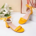 thumbnail image 2 of Girls Dress Shoes Low Heels Sandals Bow Pearl Ankle Strap Flower Girl Wedding Party Shoes Flower Girl Shoes 8-9 Years, 2 of 8
