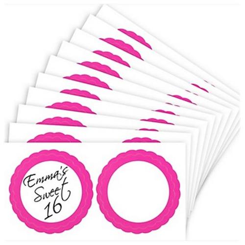 Amscan 157750. 103 Bright Pink Favor Sticker Labels Pack of 120