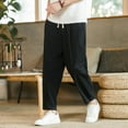 thumbnail image 6 of Men's Fashion Loose Casual Solid Color Nine Point Trousers, 6 of 6