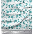 thumbnail image 1 of Soimoi Green Japan Crepe Satin Fabric Clover & Daisy Floral Fabric Prints By Yard 42 Inch Wide, 1 of 3
