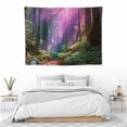 thumbnail image 3 of GOSMITH Fabric Tapestry Sunshine Red Forest Print Fabric Tapestry Decorative Wall Art Tablecloth Bedspread Picnic Blanket Beach Throw Blanket for Bedroom Hall Dormitory Living Room Hanging, 3 of 7