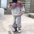 thumbnail image 3 of Boys 2 Piece Gradient Sweatshirt Set Girls Y2k Ombre Tracksuit Pullover Sweatshirt and Jogger Sweatpants Oversized Sweat Sets, 3 of 3