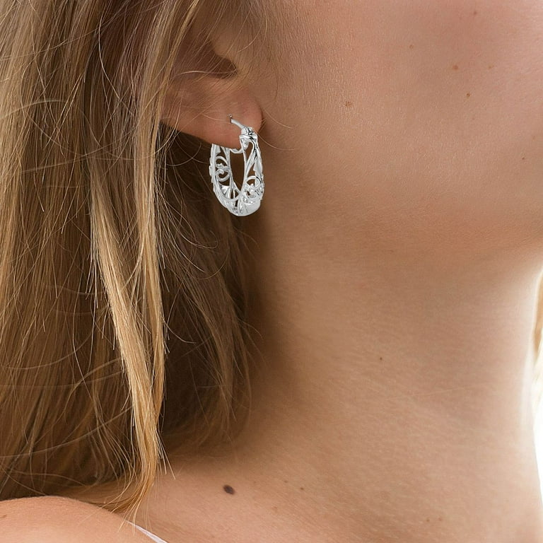 Platinum plated 2024 hoop earrings