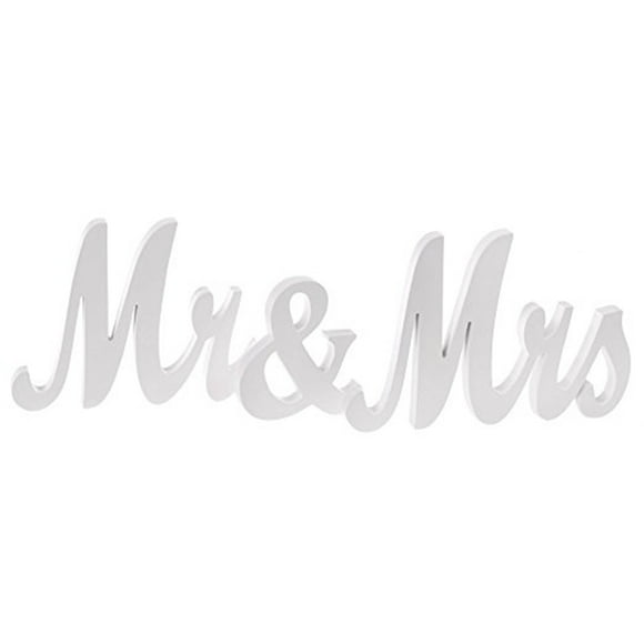 Exquisite Wooden Letters Mr & Mrs Wedding Pros Anniversary Party Decoration Color:white