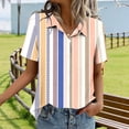 thumbnail image 6 of Tnhcen Women's Leaf Print Button Down Shirt, Casual Loose Fit Short Sleeve Blouse, Stretchy Four-Way Stretch Top for Women S-2XL, Elegant & Versatile, 6 of 6