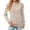 Beige, variant on qolati Women's Dressy Casual Long Sleeve T-Shirts Trendy Crew Neck Puffy Sleeve Tunic Shirt Classic Fit Basic Lightweight Going Out Tops