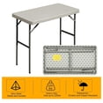 Portable Rectugaler Table 2.7ft Folding Table Rectangular HDPE and Steel Plastic Event Table for ...