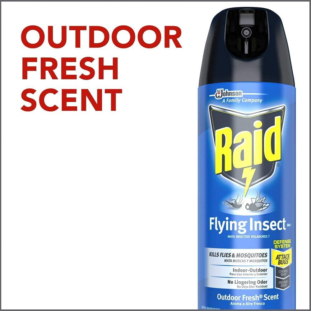 Raid Flying Insect Killer, Aerosol Insecticide Spray for Flying Insects, 15 Ounce Pack of 6 — Residential Use, Standard Application
