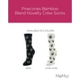 thumbnail image 2 of MeMoi Pinecones Bamboo Blend Novelty Crew Socks - Womens - Female, 9-11, Winter White, 2 of 7