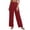 Red, variant on Edvintorg Wide Leg Pants Woman Cotton Ruched High Waisted Flowy Loose Casual Trousers Women Clothing Red XL