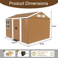 thumbnail image 6 of 8X10 FT Heavy-Duty Outdoor Storage Shed with Windows, Metal Garden Tool Shed with Lockable Door & Ventilation, outside storage for Backyard, Lawn, Patio,Yard, bike,Brown, 6 of 9