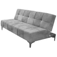 thumbnail image 2 of Sofa Cama Reclinable El Bazar Store New York Terciopelo Gris Plata Futón 3 posiciones Sala, 2 of 7