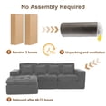 thumbnail image 4 of Fnkosi Sectional Sofa Modern Modular Cloud Couch with Deep Seating Upholstered Sofa for Living Room Bedroom, Corduroy Upholstery, Gray, 4 of 10