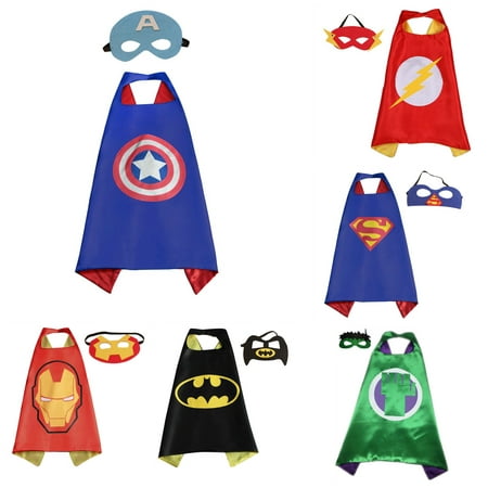 6 Set Superhero  Costumes - Capes and Masks with Gift Box by Superheroes