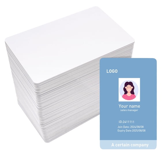 500 PCS Premium Blank PVC Cards, CR8030(CR80 30Mil) Graphic Quality White Plastic Cards for Most Photo ID Badge Printers