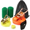 thumbnail image 1 of 49ft Slackline Kit with Training Line Arm Trainer Tree Protectors, 1 of 8