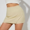 thumbnail image 6 of Only Moment Skorts Skirts for Women Polyurethane Fiber Solid with Built-In Shorts and Pockets for Golf Tennis Hiking Workout Casual Skort Skorts for Wowomen Knee Length Beige,M, 6 of 7