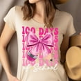 thumbnail image 4 of 100 Days of School Bow T-Shirt | Cute Teacher & Student Celebration Tee, Light Pink, Size M, 4 of 6