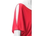 thumbnail image 4 of Doublju Womens Short Sleeve Dolman Drape Loose Fit Tunic Top(Plus Size Available), 4 of 5