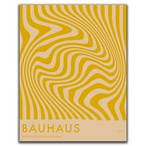 K&L Design Co: Abstract Wall Art Decor - 11x14" Art Prints Unframed - Mustard BAUHAUS