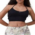 thumbnail image 1 of Women Lace Trim  Tops Solid Color/Print Tie-Up Halter Neck Sleeveless Vests Summer Slim Fit, 1 of 3