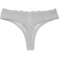 thumbnail image 2 of Women's Soft Cotton Lace No Show Thong Panty Pack of 12 - Various Styles, 2 of 2