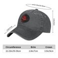 thumbnail image 4 of ZICANCN Graffiti Casquette de Baseball Ajustable Fleurs Rouges Femmes, Chapeaux pour Hommes Adulte Coton Denim Lavé Casquettes de Baseball Mode Gris Foncé, 4 of 6