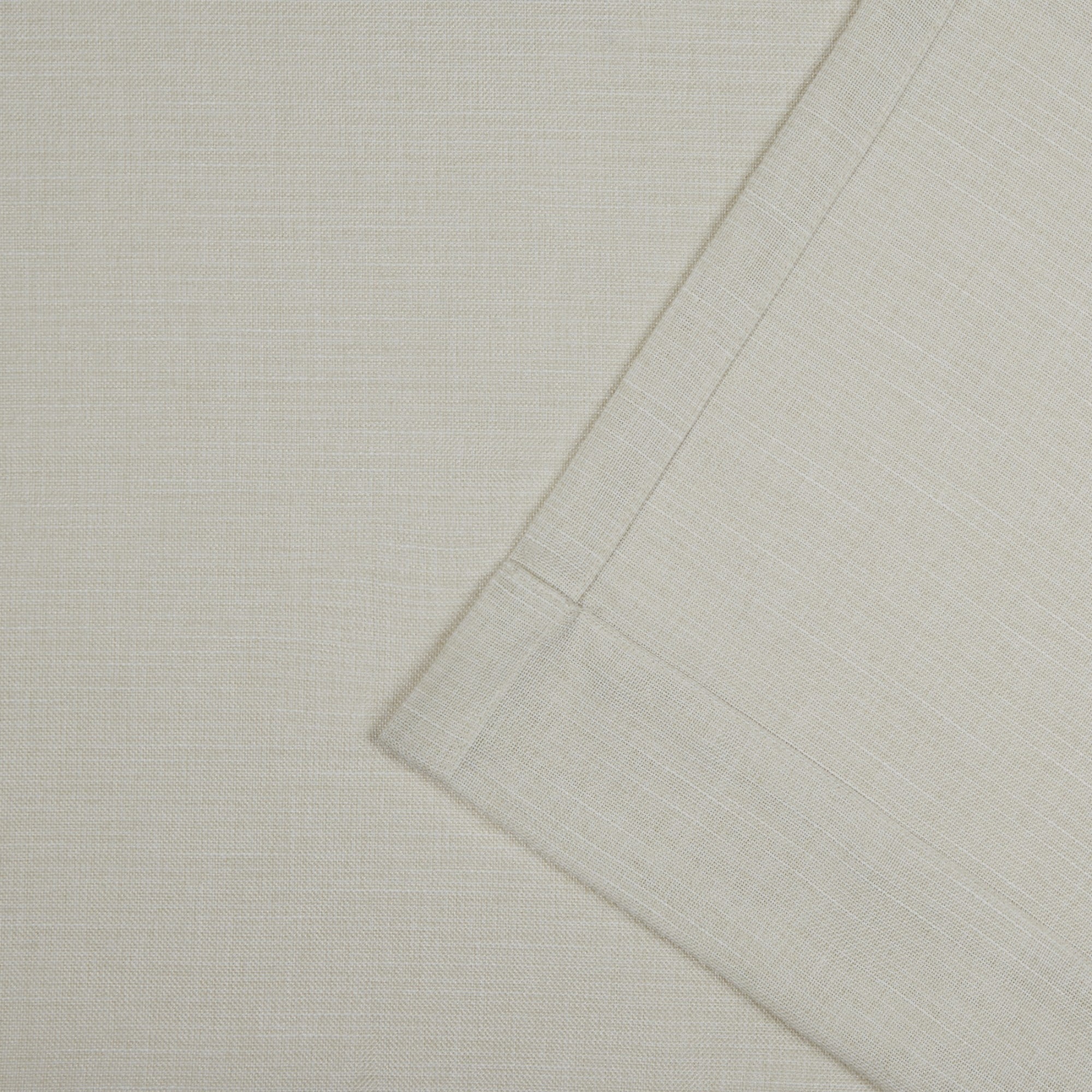 Nicole Miller Faux Linen Slub Textured Hidden Tab/Rod Pocket Top Light Filtering Curtain Panel Pair, 54"x84", Linen