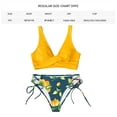 thumbnail image 2 of Traje de baño de bikini para mujer Traje de baño de dos piezas con cordones cruzados en la parte delantera, 2 of 5