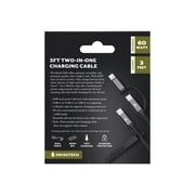 Swiss Tech Kabel D60 3 ft 60W 2-in-1 USB-C to USB-C/Lightning Charging Cable