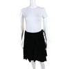 Pre-owned|Context Womens Suede A Line Skirt Black Size 2