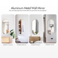 thumbnail image 4 of Vinnova Design Oval Aluminum Framed Wall Mount Bathroom Vanity Mirror in Brushed Gold, 4 of 11