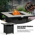 Costway 30'' Square Propane Gas Fire Pit Table Ceramic Tabletop 50,000